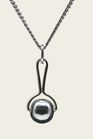 Zilveren Rammelaar massief ketting hanger