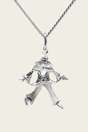 Zilveren Pierrot ketting hanger