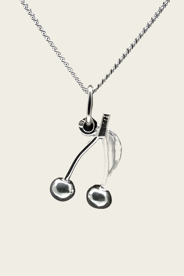 Zilveren Kers ketting hanger