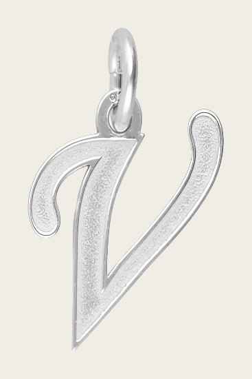 Zilveren Letter B ketting hanger - mat/glans