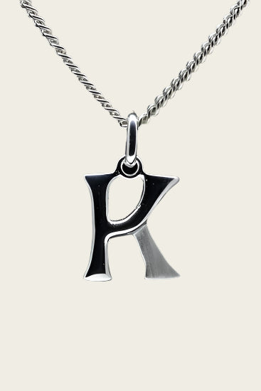 Zilveren Letter H ketting hanger - mat/glans