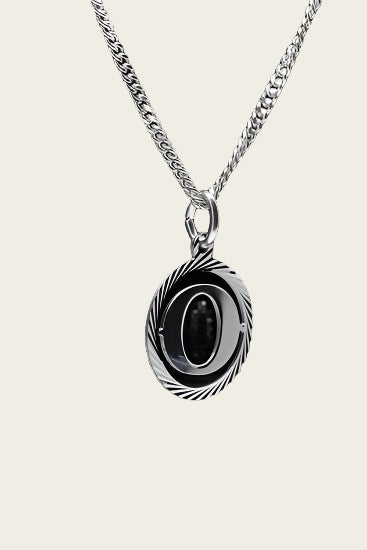 Zilveren Letter O ketting hanger - rond