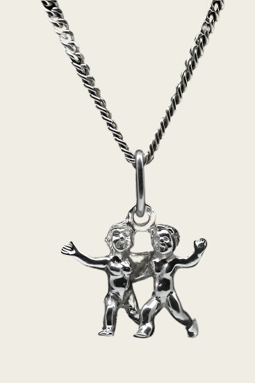 Zilveren Sterrenbeeld Tweelingen ketting hanger - klein