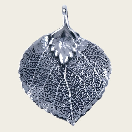 Zilveren Bodhi boomblad ketting hanger