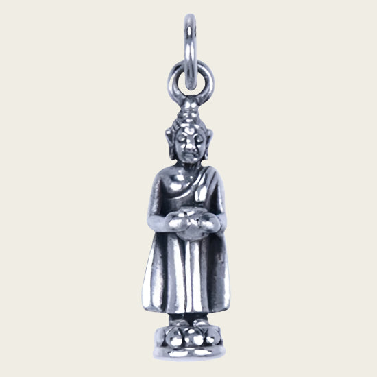 Silver Buddha Necklace Pendant - Birthday Wednesday