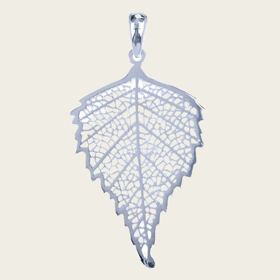Zilveren Bodhi boomblad 2 ketting hanger