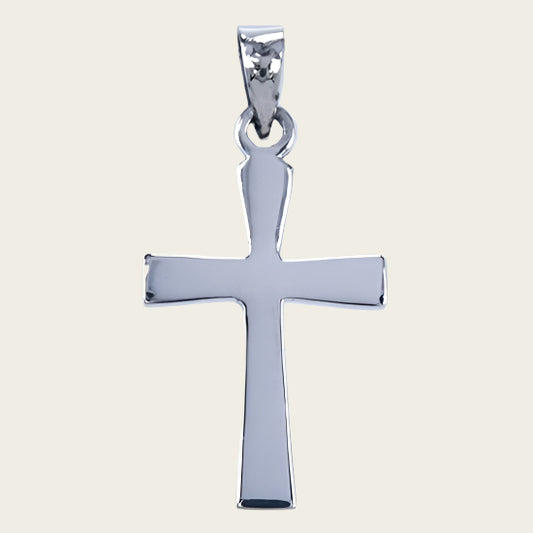 Zilveren Kruis ketting hanger - glad