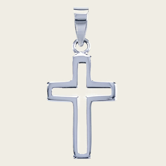 Zilveren Kruis opengewerkt ketting hanger