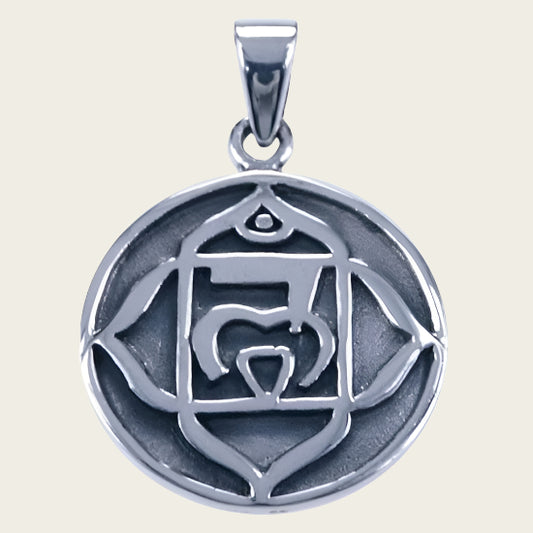 Zilveren Chakra Wortel ketting hanger