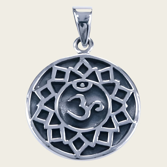 Zilveren Chakra Kruin ketting hanger
