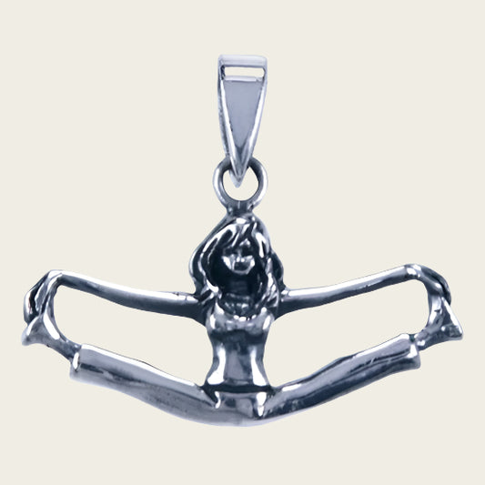 Zilveren Yoga ketting hanger - gespreid