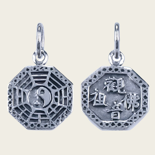 Zilveren Trigrammen ketting hanger - 2