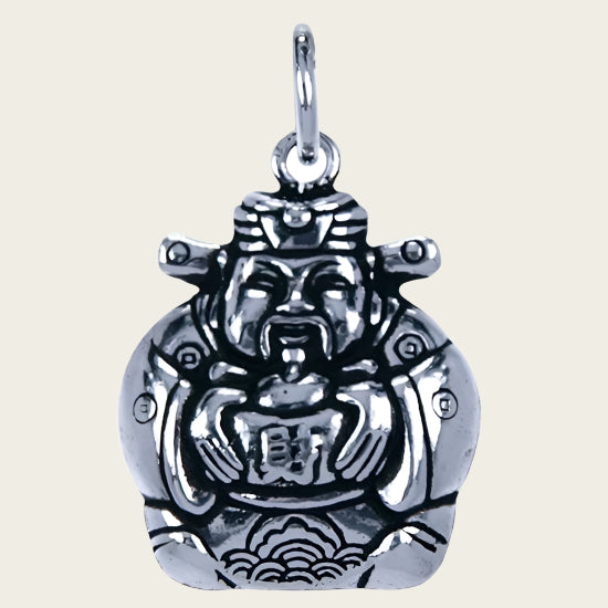 Silver Cai Shen Necklace Pendant