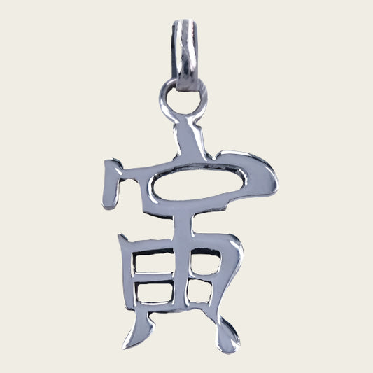 Zilveren Chinese horoscoop Tijger - Moed ketting hanger