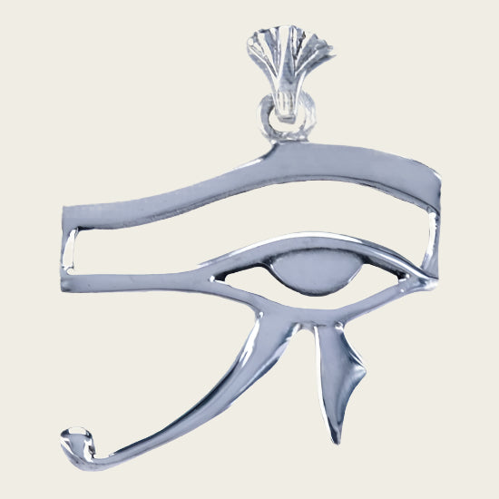 Zilveren Oog van Horus ketting hanger - glad