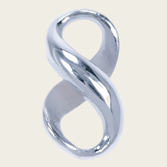 Zilveren Lemniscaat Infinity ketting hanger - staand