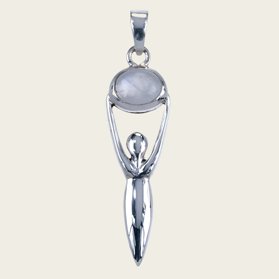 Zilveren Gaia met schelp ketting hanger