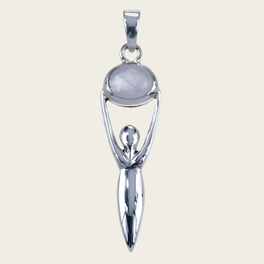 Zilveren Gaia met schelp ketting hanger
