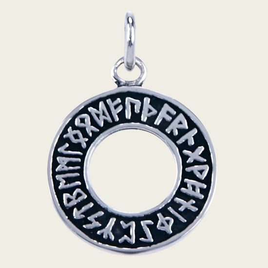 Zilveren Runen cirkel ketting hanger