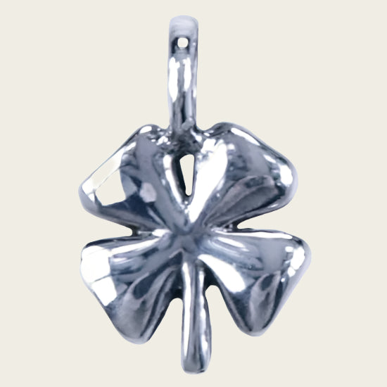 Zilveren Klaver 4 ketting hanger - middel