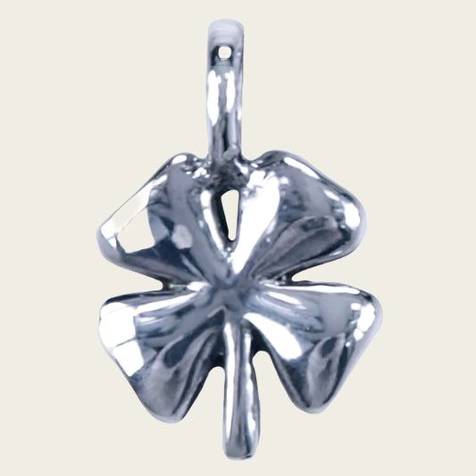 Zilveren Klaver 4 ketting hanger - middel