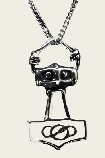 Zilveren Hamer van Thor - 6 ketting hanger