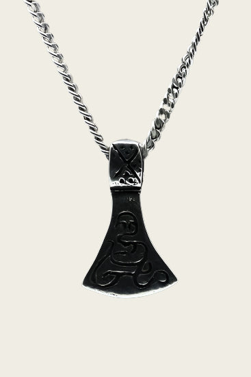 Zilveren Saksische bijl ketting hanger - klein