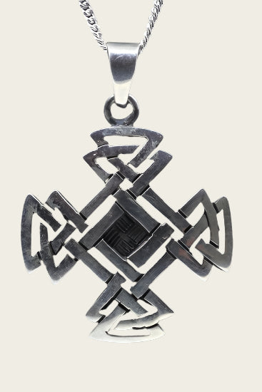 Zilveren Keltische knoop vierkant ketting hanger