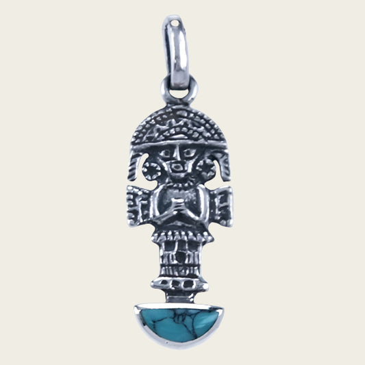 Zilveren Tumi ketting hanger - met steen