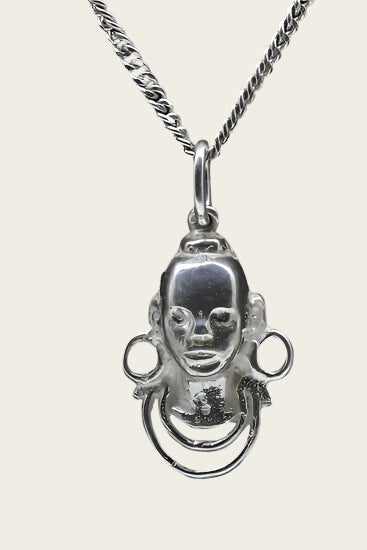 Silver African Tribal Woman Necklace Pendant