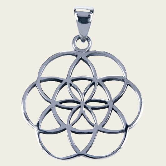 Zilveren Levenszaad ketting hanger