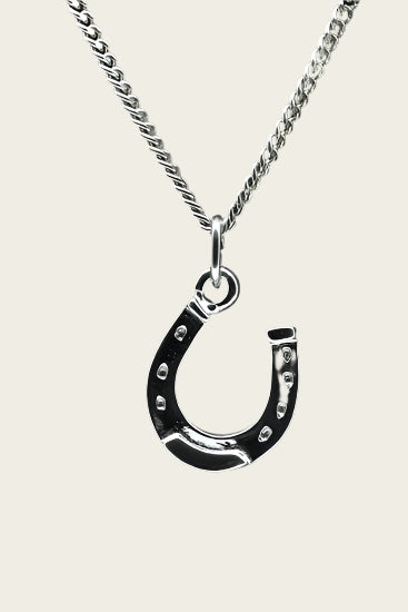 Zilveren Hoefijzer geluk ketting hanger