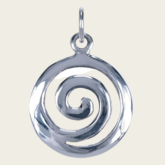 Zilveren Spiraal ketting hanger