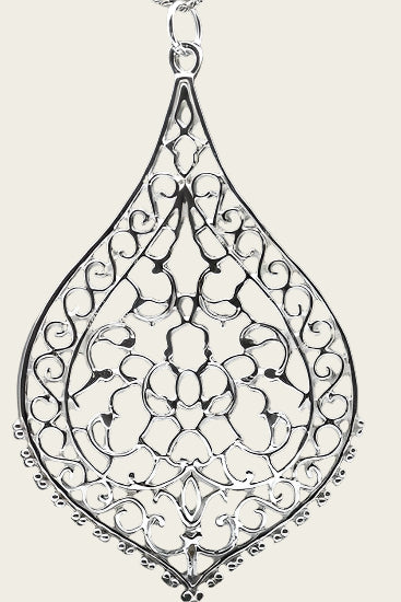 Zilveren Drop of fantasy design ketting hanger