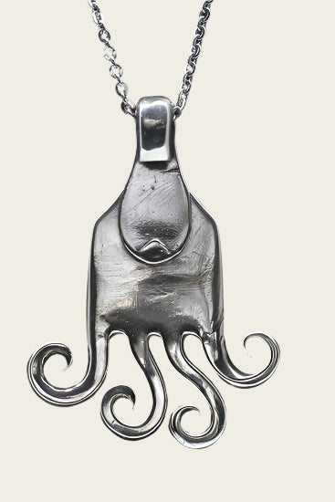 Zilveren Vork middel als ketting hanger besteksieraad