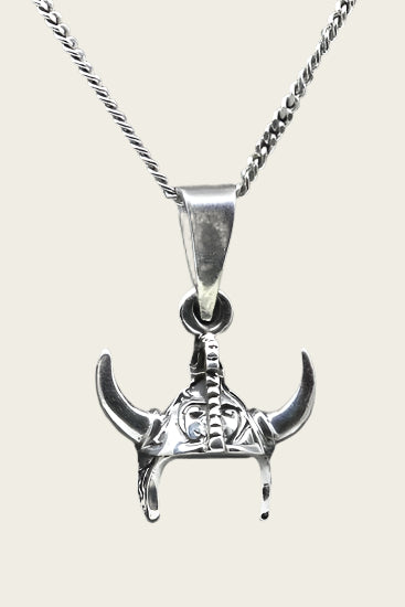 Zilveren Viking helm 1 ketting hanger