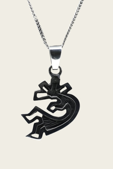 Zilveren Indiaan Kokopelli vrije stijl middel hopi style ketting hanger