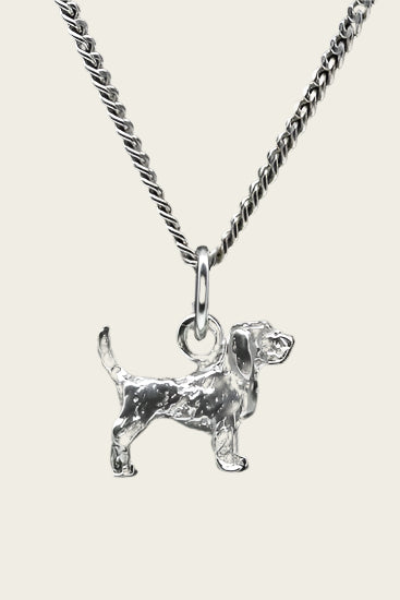 Silver Basset Griffon Vendeen Grand Necklace Pendant - Small