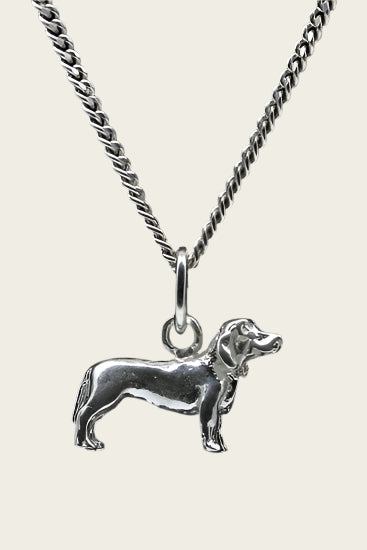 Silver Basset Bleu de Gascogne Necklace Pendant - Small
