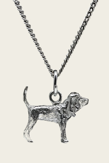 Zilveren Bloedhond ketting hanger - klein