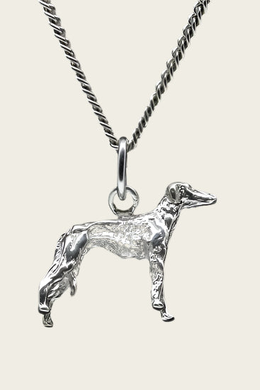 Zilveren Azawakh ketting hanger - klein