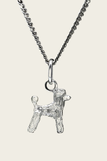 Zilveren Koningspoedel standaard ketting hanger - klein