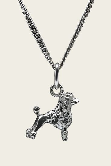 Zilveren Koningspoedel ketting hanger - klein