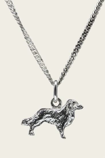 Zilveren Kooikerhondje ketting hanger - klein