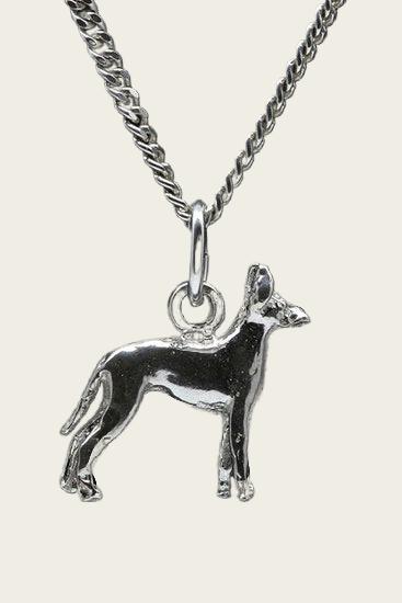 Zilveren Black and tan toy terrier ketting hanger - klein