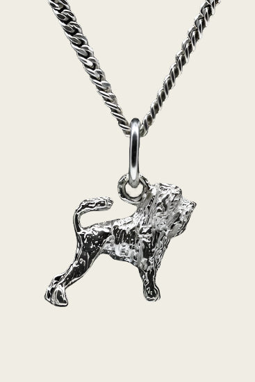Zilveren Leeuwhondje ketting hanger - klein