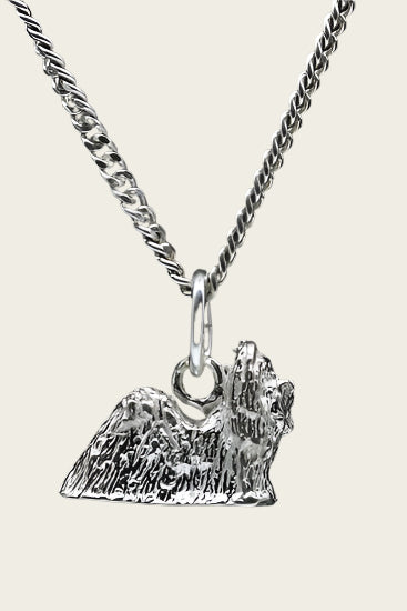 Zilveren Shih tzu ketting hanger - klein