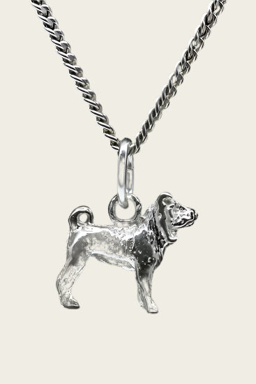 Zilveren Sharpei ketting hanger - klein