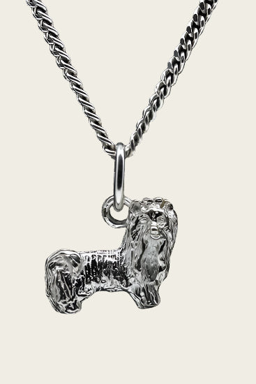 Zilveren Yorkshire terrier - huismodel ketting hanger - klein