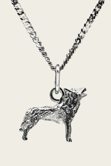 Zilveren Wolf ketting hanger - klein
